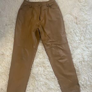 Brown leather pants